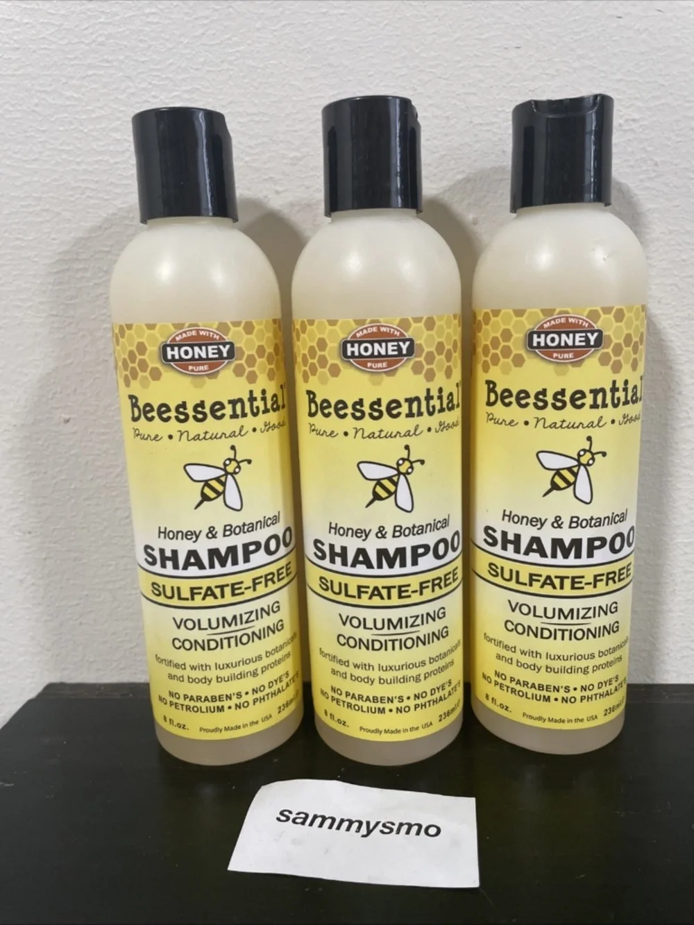 Beessential honey and botanical Shampoo volumizing, Sulfate Free 8oz x3